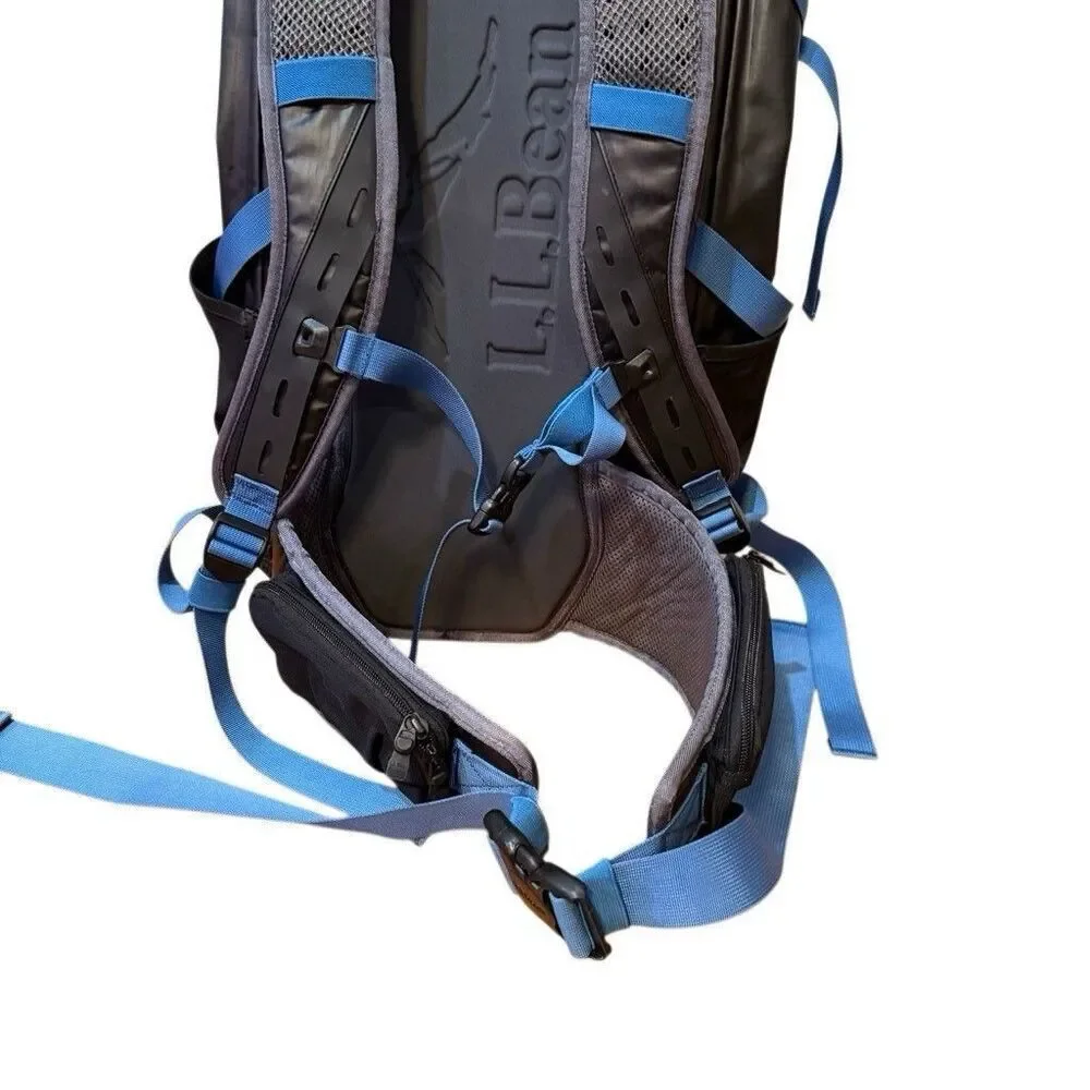L.L. Bean All Conditions Daypack Hiking Backpack Waterproof 24L Black Blue